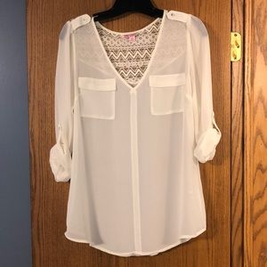 Sheer off white blouse